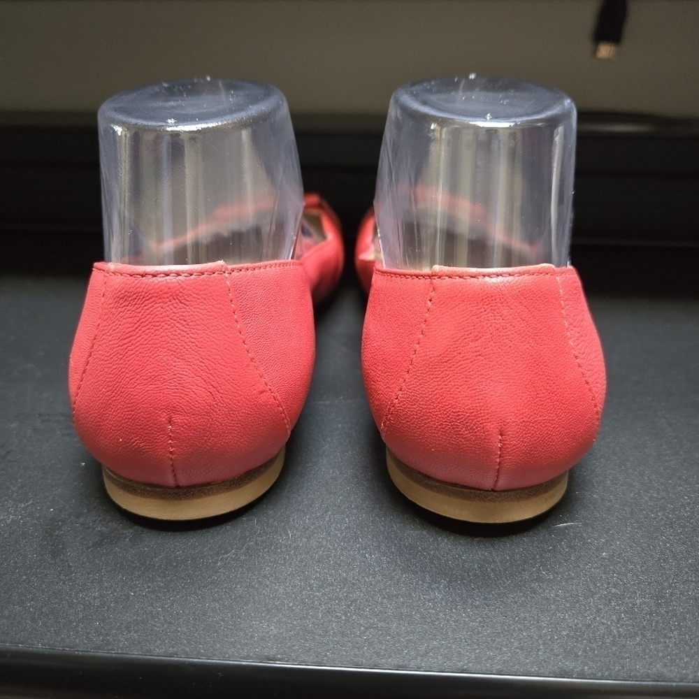 Longchamp Light Red/Coral Le Pliage Leather Ballet Flats - Picture 6 of 9